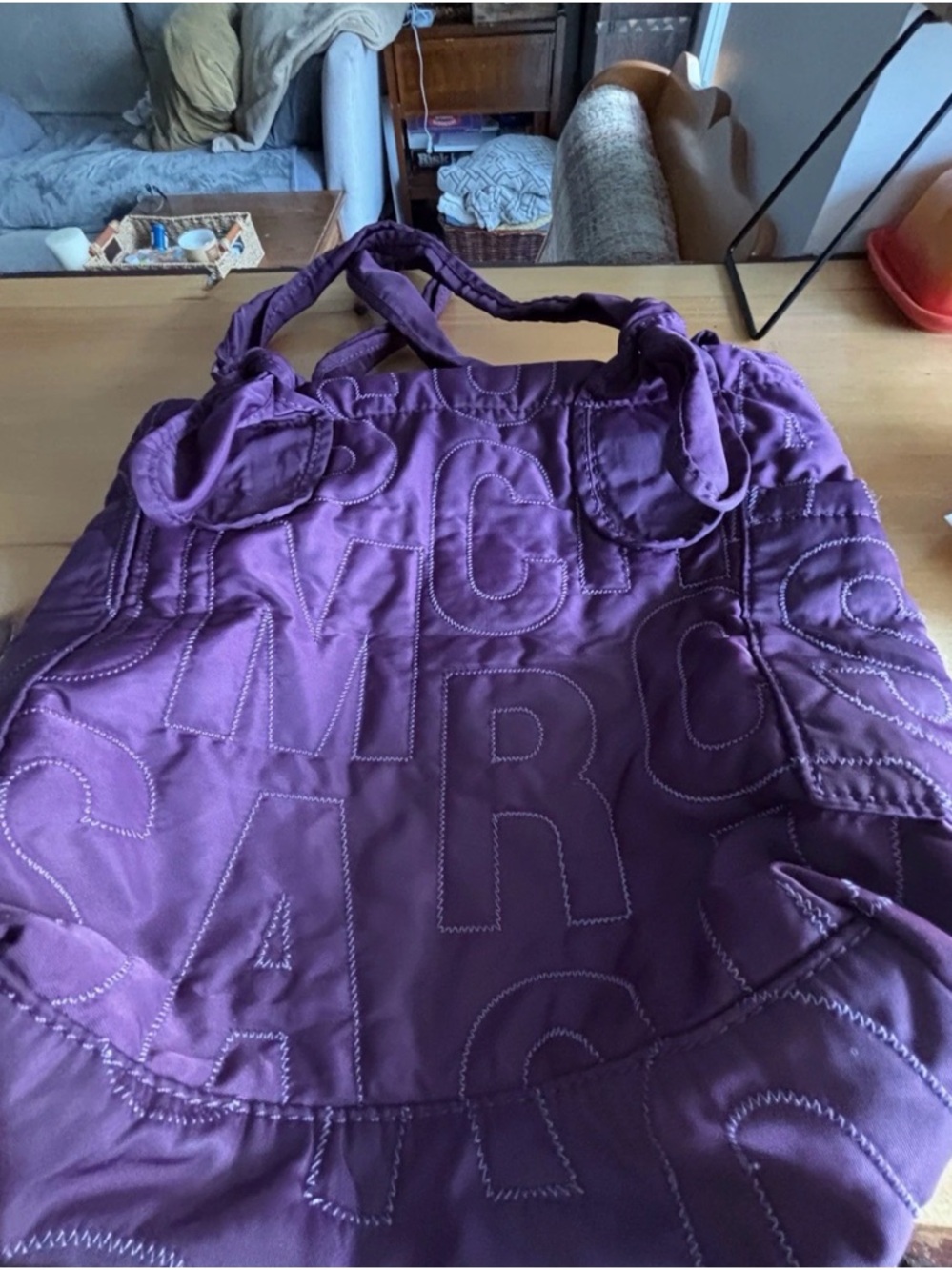 Marc by Marc Jacobs Standard Supply Quilted Purple Nylon Tote Bag - Picture 5 of 9